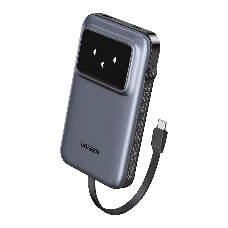 UGREEN Uno 10,000mAh 30W Power Bank with Built-in USB-C Cable