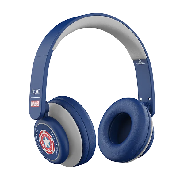 boAt Rockerz 450 Captain America Marvel Edition | Bluetooth Headphones with 40mm Audio Drivers, 15H Playback, Voice Assistant, Dual Connectivity