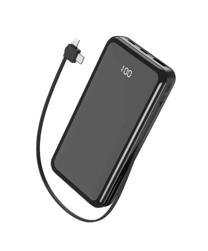 20000 mAh Power Bank with Built-in Cable & Digital Display - PD- WP200