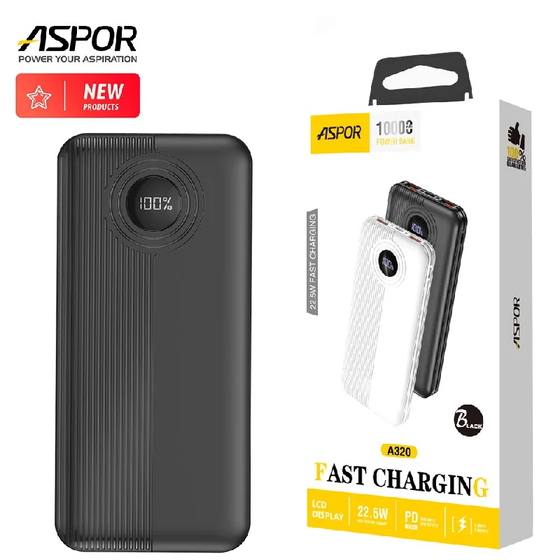 Aspor A320 Power Bank With Display 22.5w Pd + Qc 3.0 10000mah