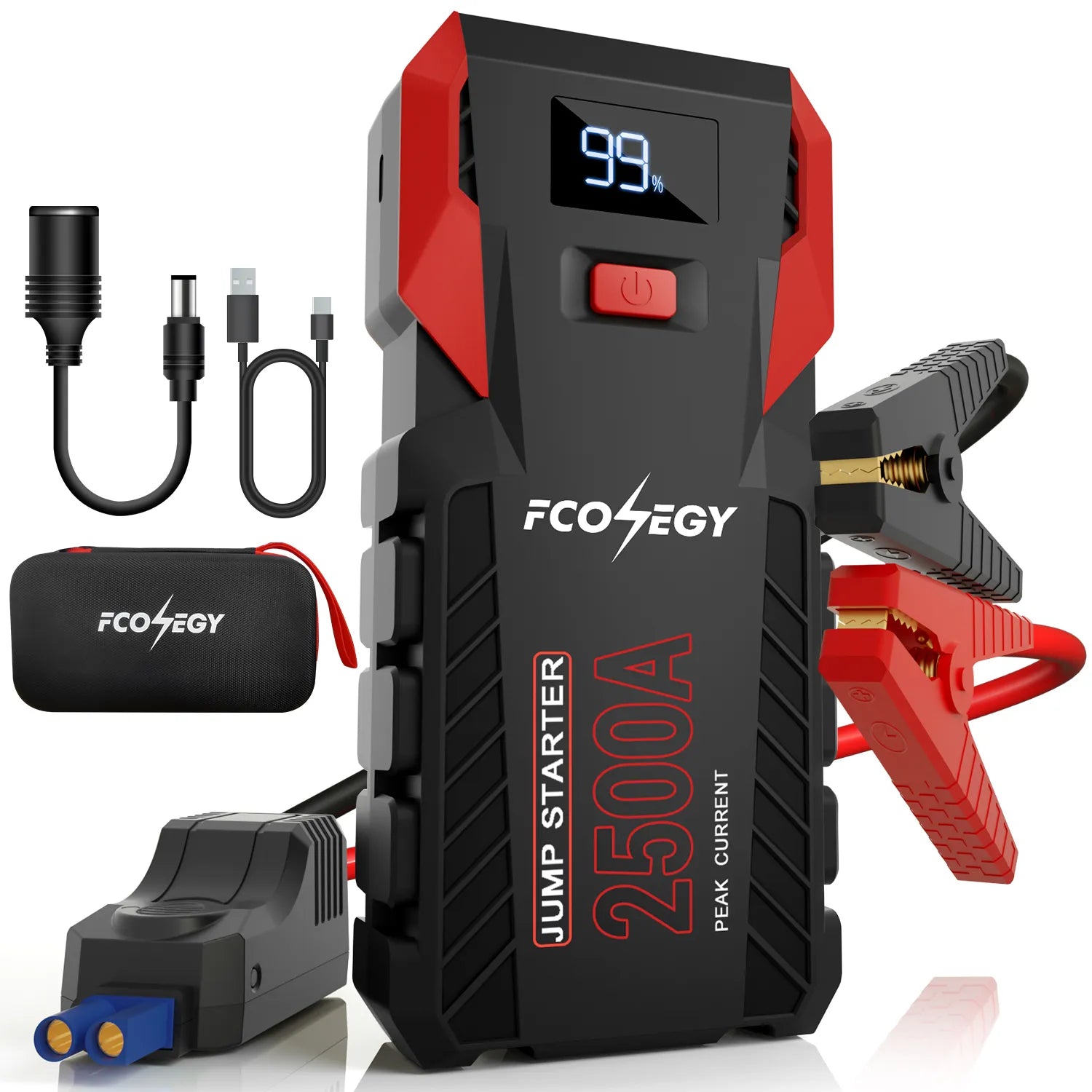 FCONEGY Car Jump Starter 2500A Power Bank 26000mAh Emergency Booster