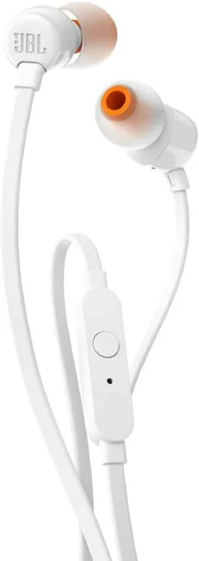 JBL T110 Wired Universal In-Ear Headphone with Microphone, White