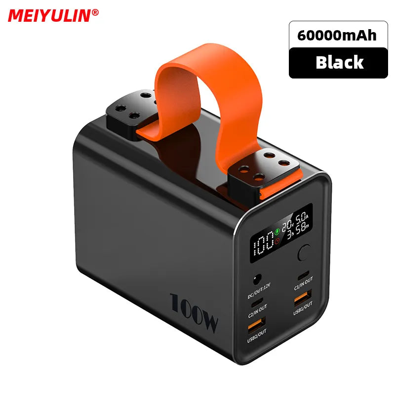 MEIYULIN Power Bank Station 100W Battery 30000mAh/ 60000mAh USB C Fast Charge