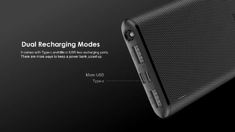 Oraimo OPB-P113D 10000mAh 2.1A Fast Charging USB Dual Output Power Bank