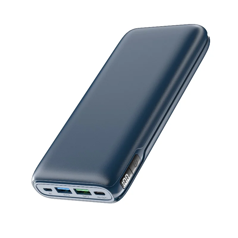 Power Bank 20000mAh External Battery with 4 Outputs - Blue