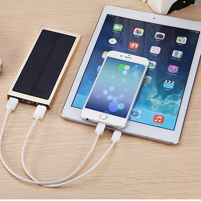 Power bank 20000mah solar powerbank External Battery Quick Charge Dual USB Powerbank Portable Phone Charger Energy pover bank