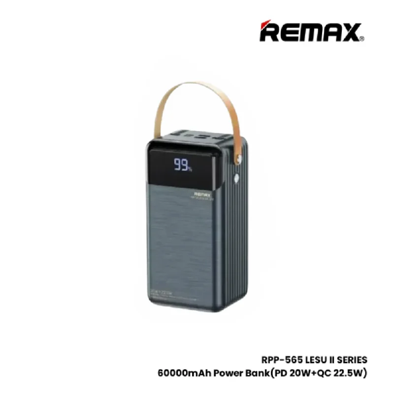 REMAX RPP-565 Lesu 2 Series 60000mAh PD+QC Fast Charging Power Bank(PD 20W+QC 22.5W) - Grey