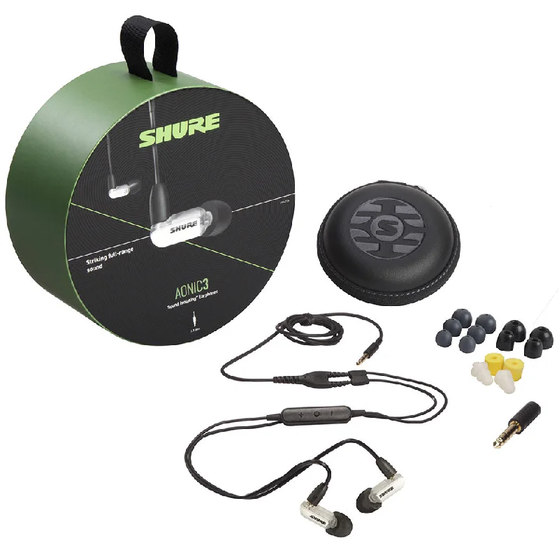 Shure SE31BA AIONIC 3 Sound Isolating Earphones with Universal Cable (White)