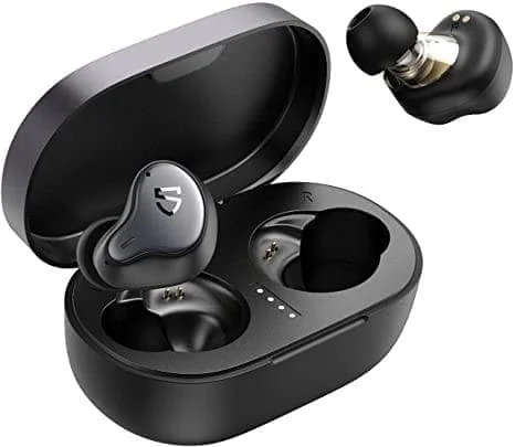 SoundPEATS H1 Wireless Earbuds Bluetooth 5.2 AptX Adaptive Deep Bass Ear Buds with 4 Microphones for Clear Calls 40H USB C/Wireless Charging Earphone Game Mode IPX5 Waterproof for Sports Gym