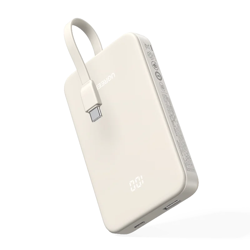 UGREEN 10000 mAh PD 20 W Power Bank with integrated USB-C cable