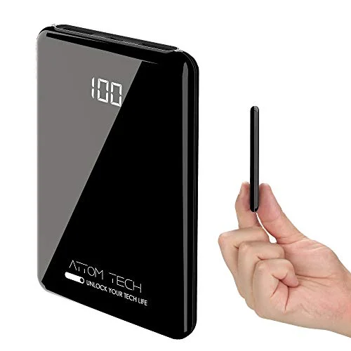 Ultra Compact Power Bank with LCD Battery Display, Super Slim 5000-mah Dual USB