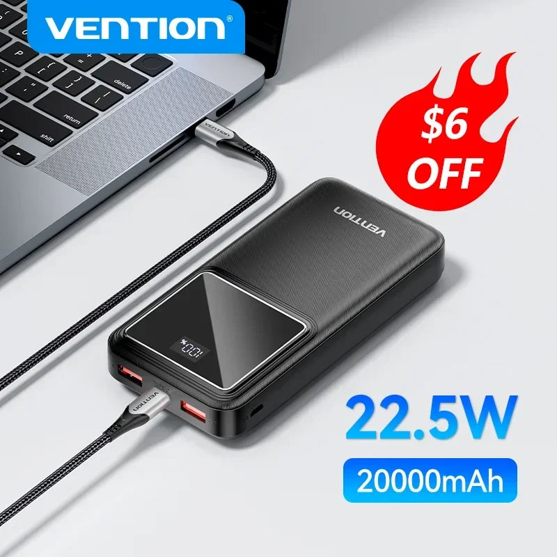 Vention 22.5W Power Bank Fast Charge 20000mAh