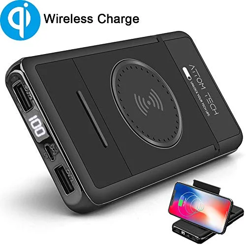 Wireless Charger Power Bank Phone Stand 10000mAh Qi Wireless External Battery