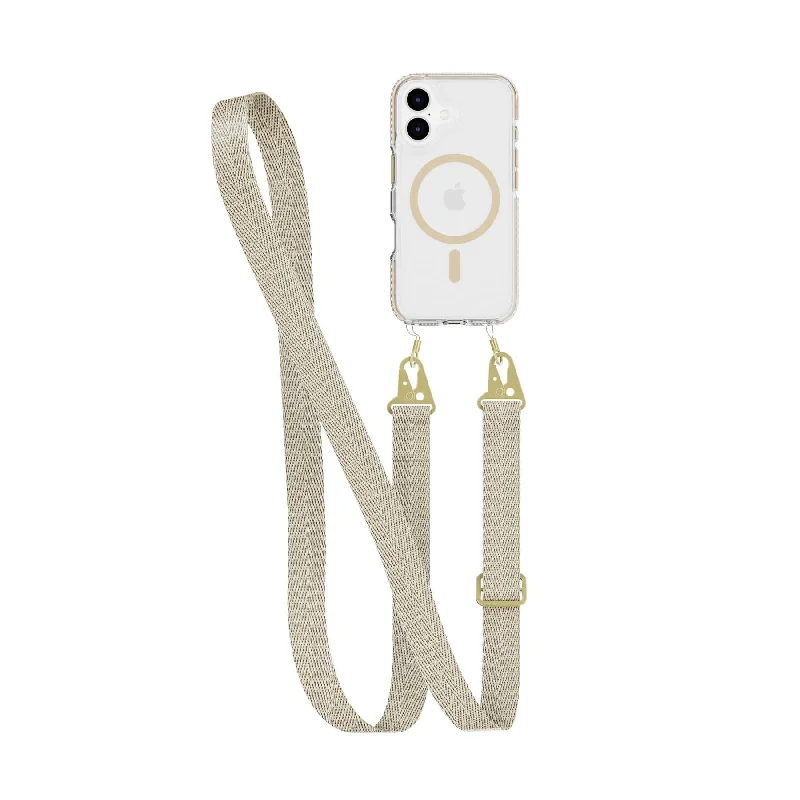 EvoCrystal - Apple iPhone 16 Case with Cross-Body -  Gold