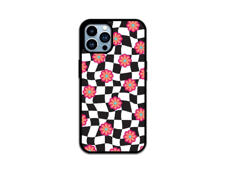 Floral Checkered Phone Case