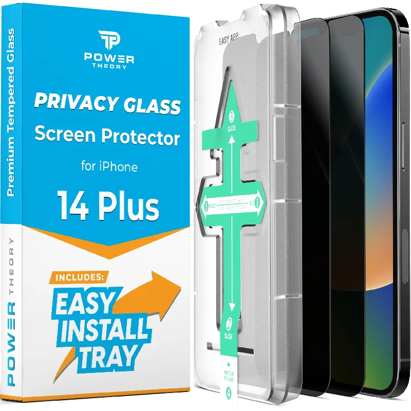 iPhone 14 Plus/iPhone 13 Pro Max Privacy Screen Protector Tempered Glass [2-Pack]