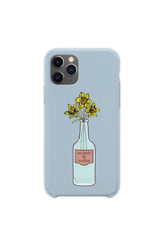 Maia Knight: Daffodils Light Blue iPhone Case