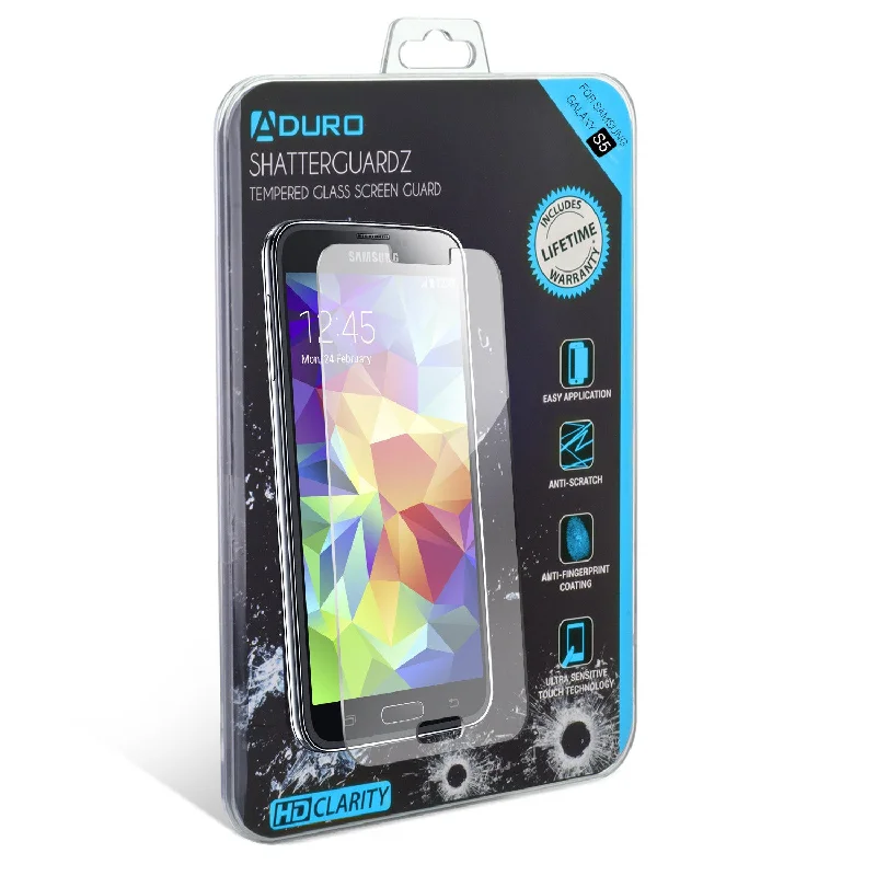 SHATTERGUARDZ Tempered Glass Screen Protector: Galaxy S5