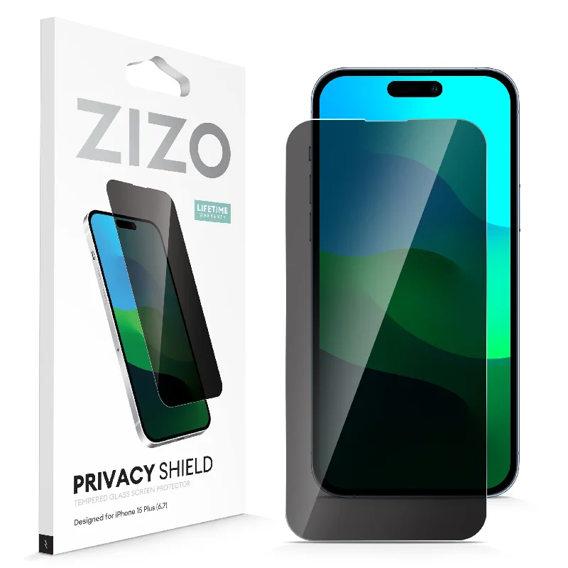 ZIZO PRIVACY Tempered Glass Screen Protector for iPhone 15 Plus - Privacy