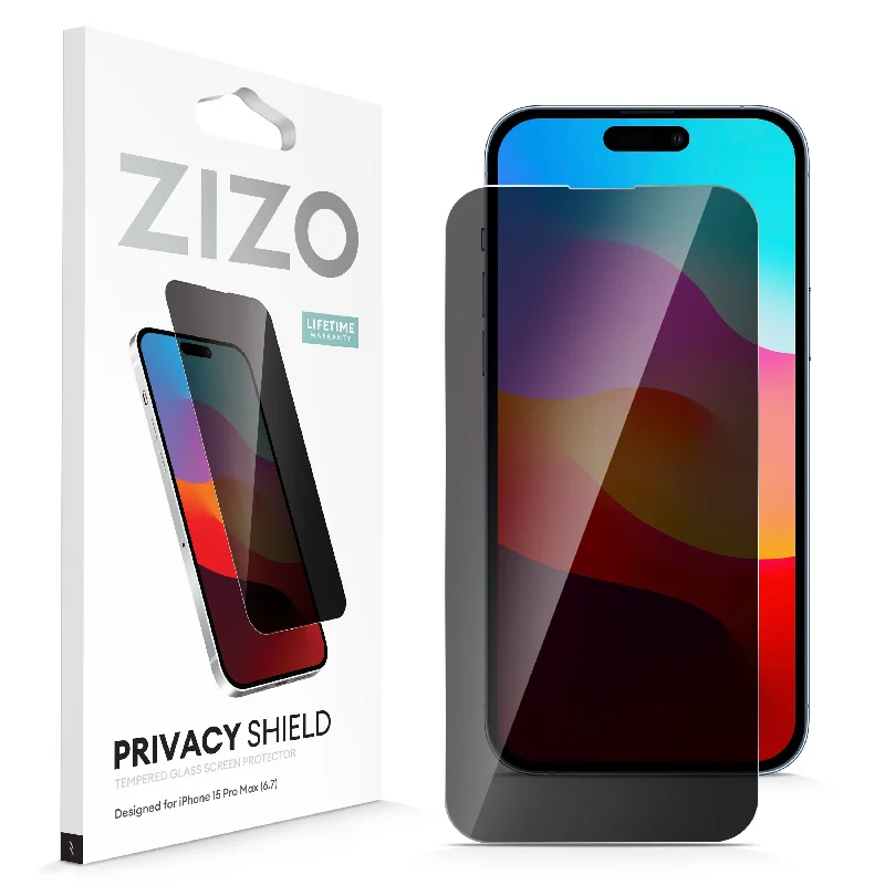 ZIZO PRIVACY Tempered Glass Screen Protector for iPhone 15 Pro Max - Privacy