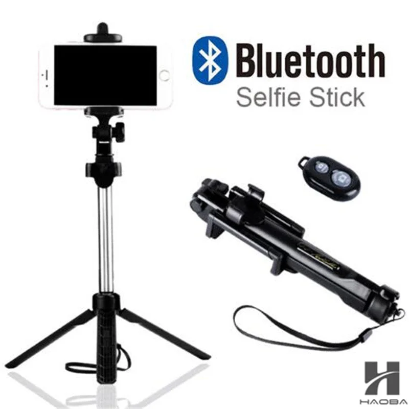 2017 Tripod Monopod Selfie Stick Bluetooth With Button Pau De Palo selfie stick for iphone 6 7 8 plus Android stick