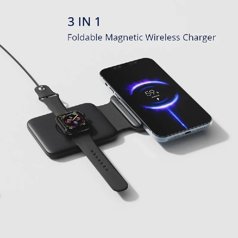 3 in 1 Foldable Magnetic Wireless Charger For iPhone AirPods Apple Watch