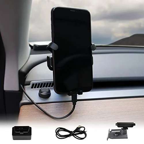 Tesla Model 3 & Model Y Phone Holder Mount with OBD Fast Charger (Not Fit 2021 Model 3)