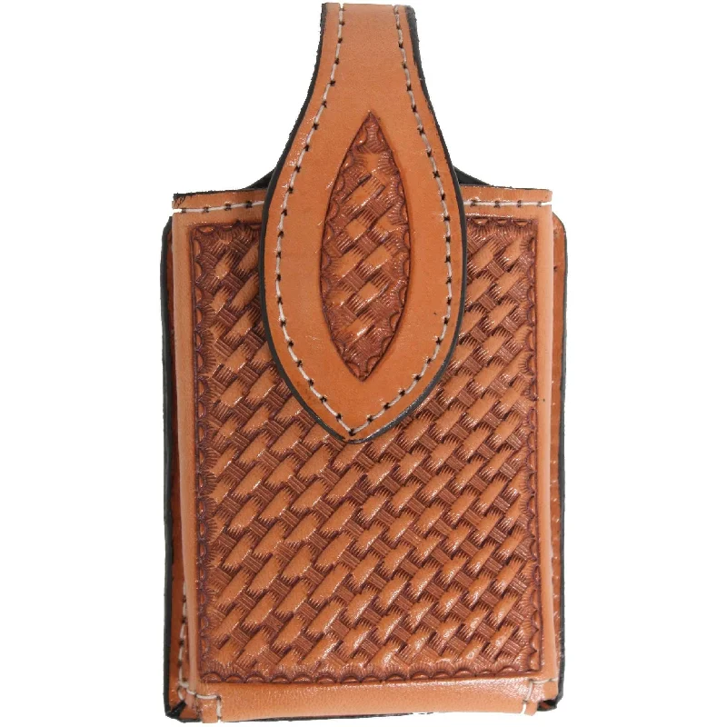 CPC11 - Natural Leather Tooled Cell Phone Holder