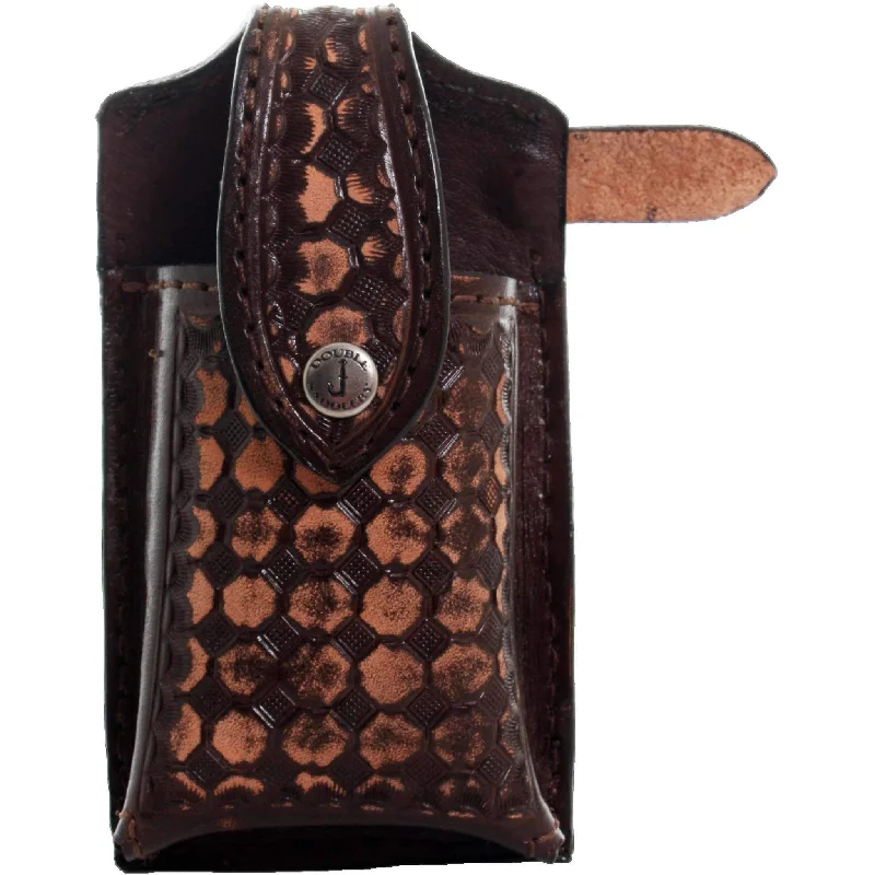 CPC49 - Brown Vintage Honeycomb Tooled Cell Phone Holder