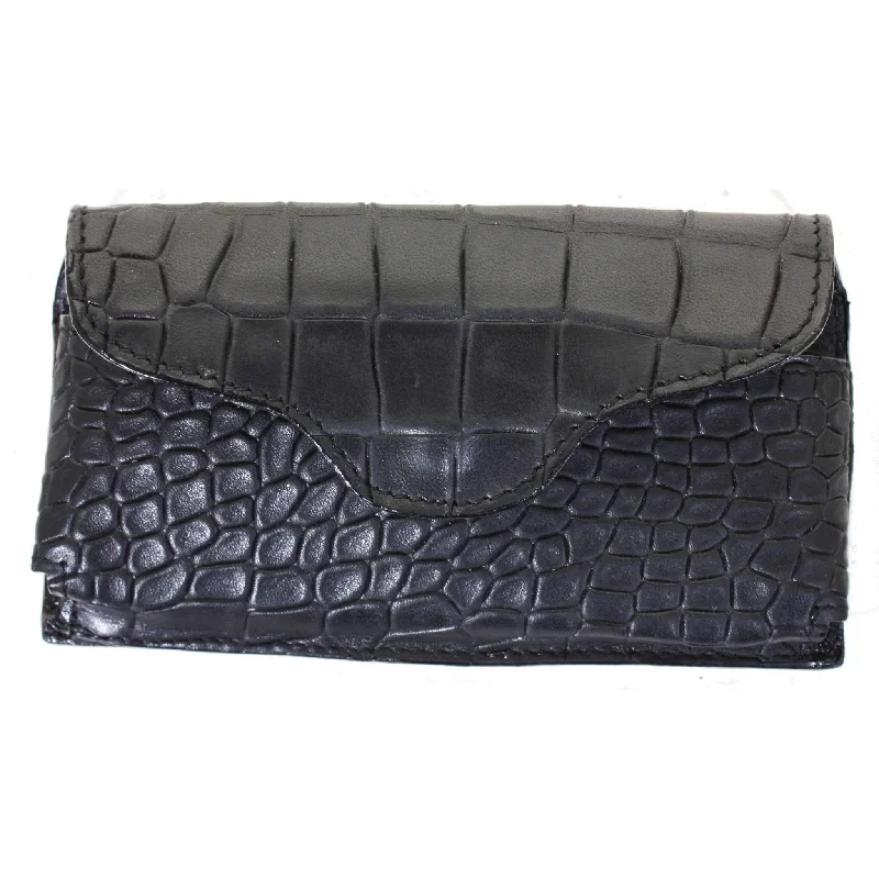 CPC67 - Black Diamond Back Crocodile Cell Phone Holder