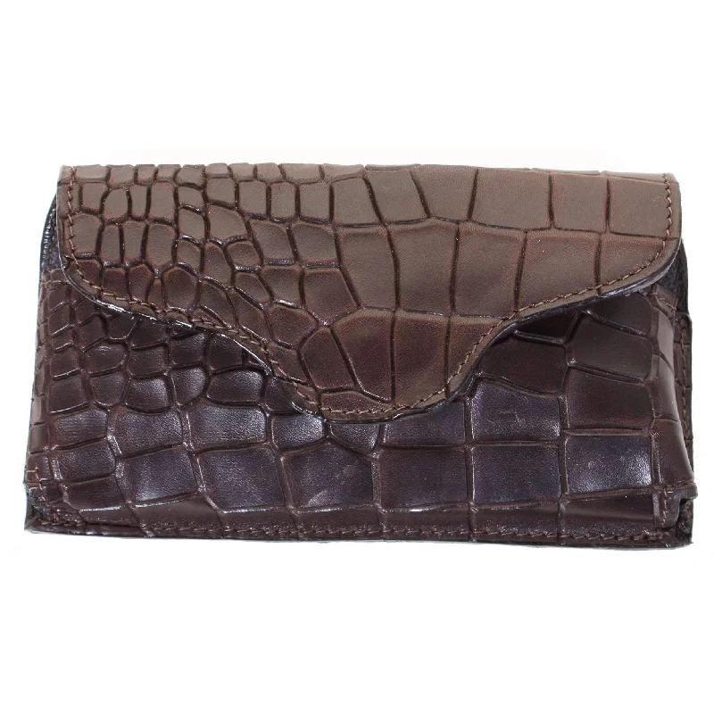 CPC68 - Brown Diamond Back Crocodile Cell Phone Holder