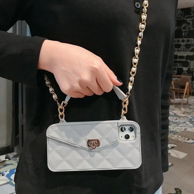 Crossbody Wallet Case With Chain For iPhone