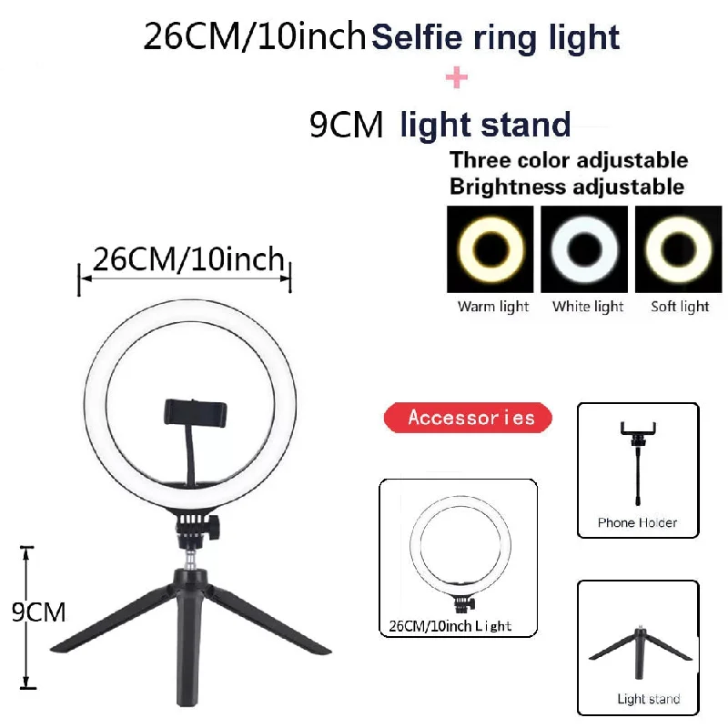 26CM LED mini tripod