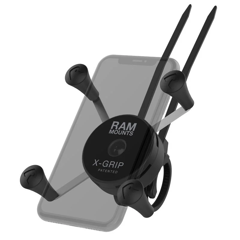 RAM® X-Grip® Phone Mount with Low-Profile Zip Tie Handlebar Base (RAP-460Z-UN7U)