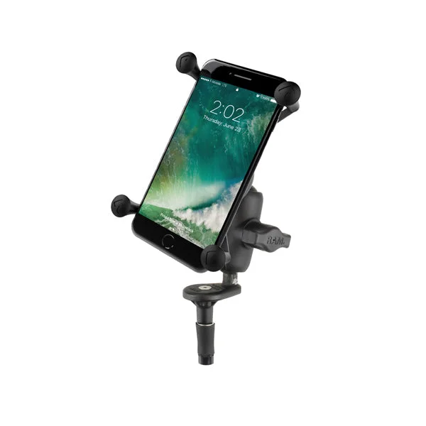 RAM Fork Stem Mount with Double Arm & Universal RAM® X-Grip® Phone Cradle (RAM-B-176-A-UN10U)