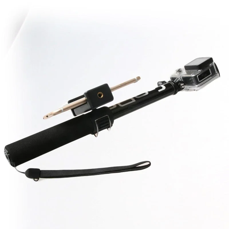 Self Selfie Stick Handheld Extendable Pole Monopod Phone Holder Adapter for Go Pro HERO 6 5 4 3+