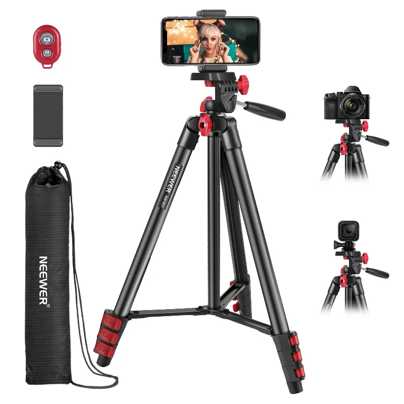 Tripod Kit, 54-Inch Travel Tripod with Phone