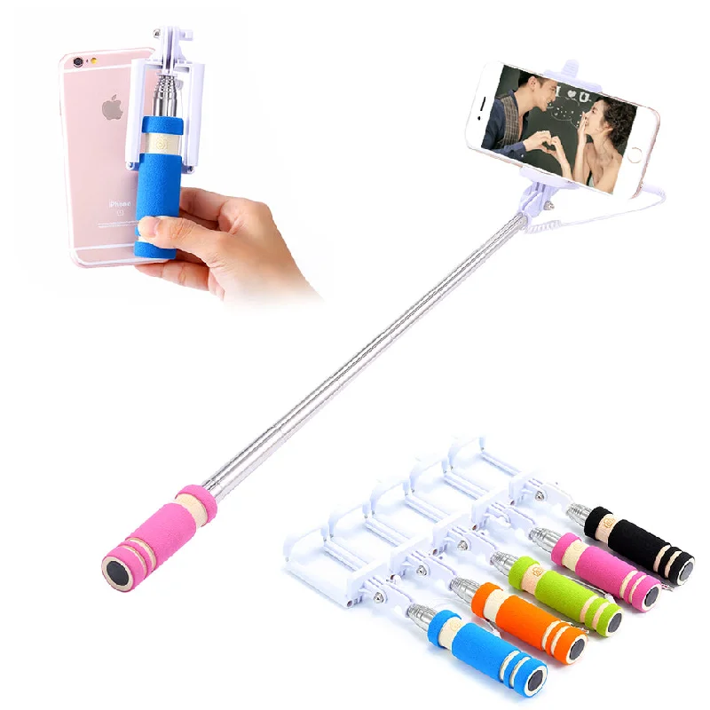 Universal Self Selfie Stick Monopod for iPhone 6 6s Plus Palo Selfie Remote For Samsung Android IOS Camera Suporte Wired Selfie