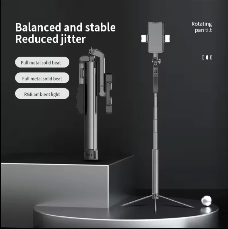 Wireless Remote Selfie Stick with Fill Light | High-Quality Tripod Stand for Smartphones